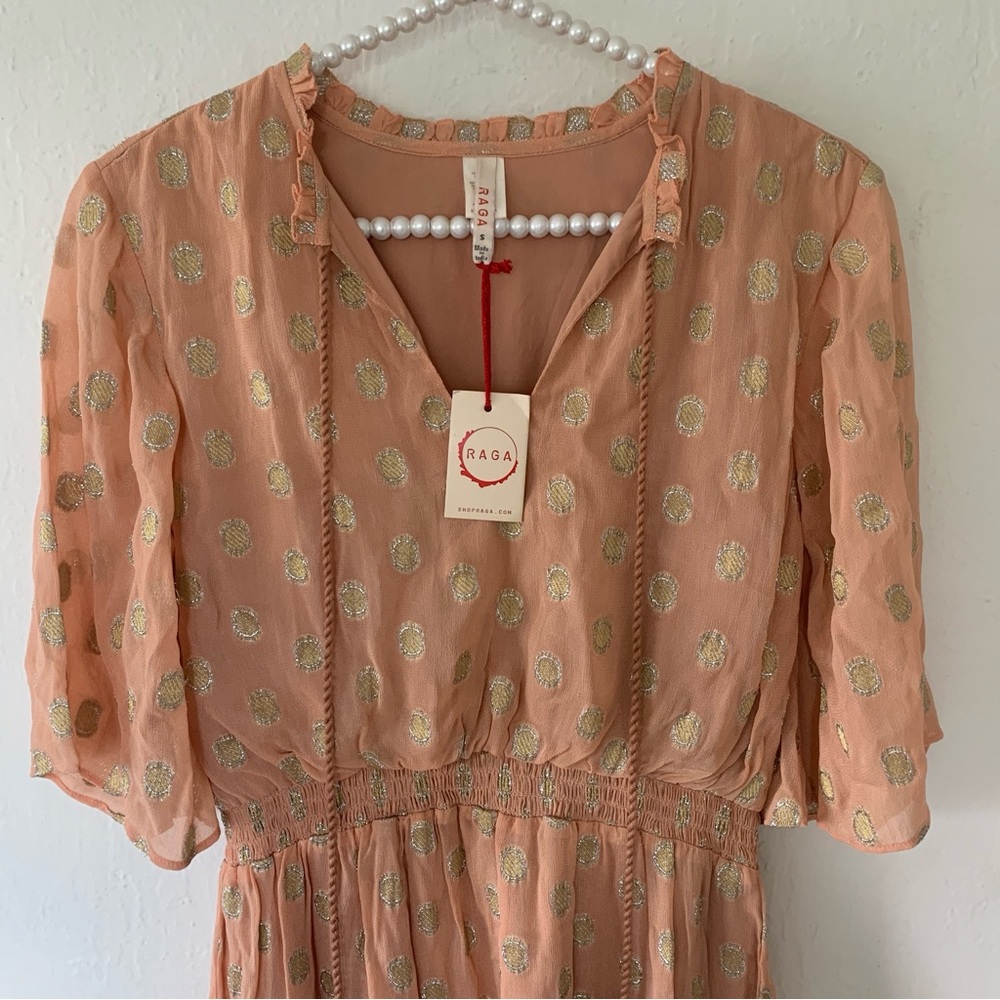 Anthropologie Raga Kenna Metallic-Dot Dress - Picture 5 of 12